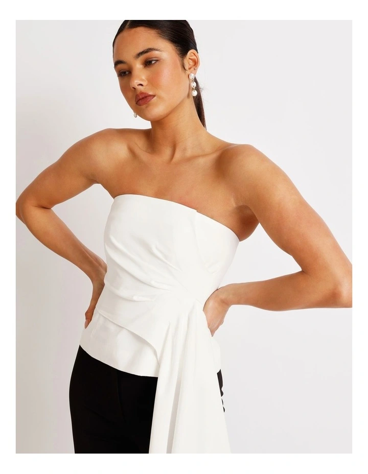 Draped Bustier in White image 3