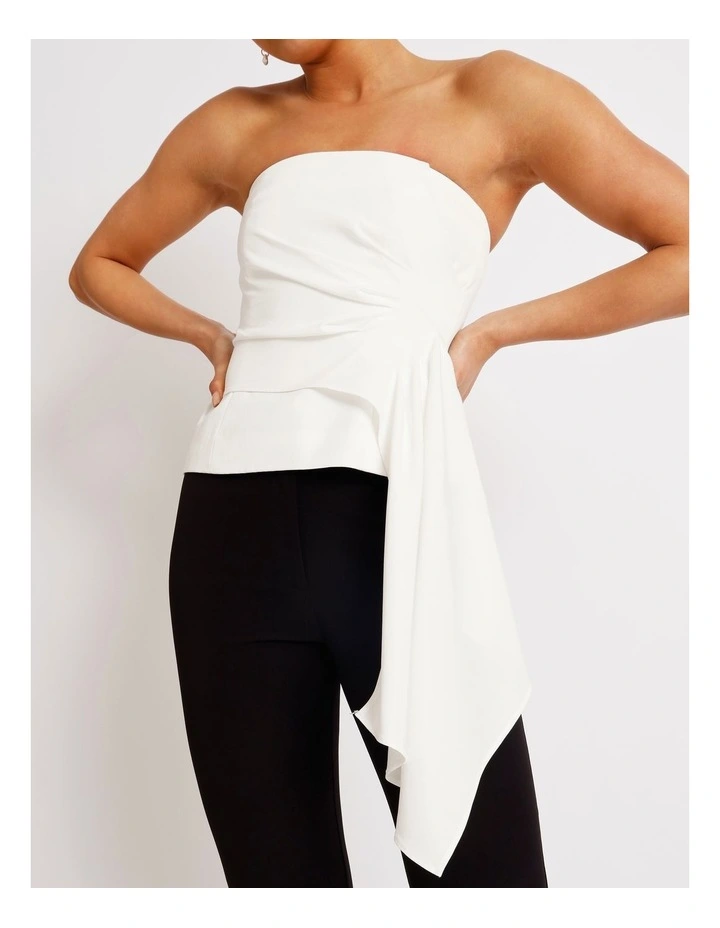 Draped Bustier in White image 4