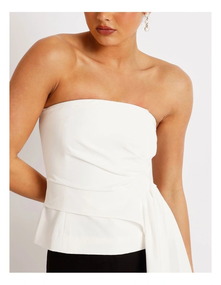 Draped Bustier in White image 5