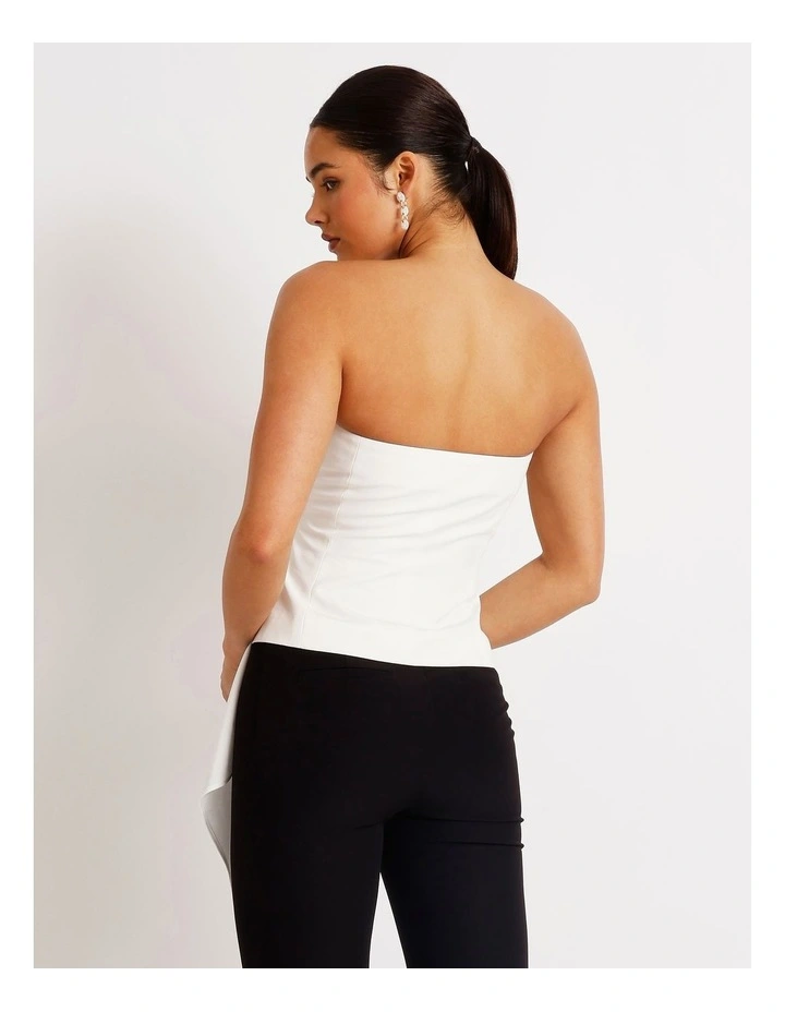 Draped Bustier in White image 6