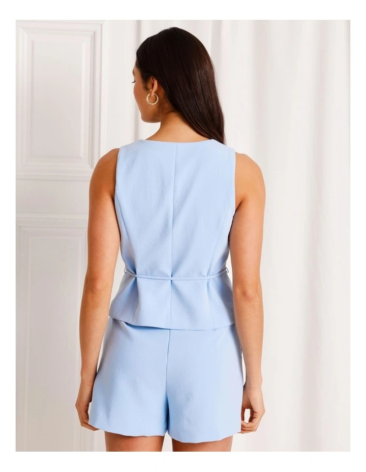 Tie Waist Vest in Sky Blue image 6