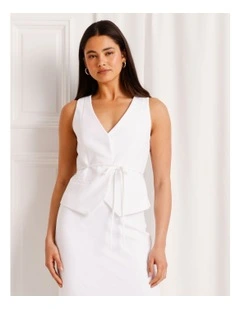 Tie Waist Vest in White