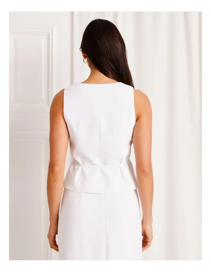 Tie Waist Vest in White image 5