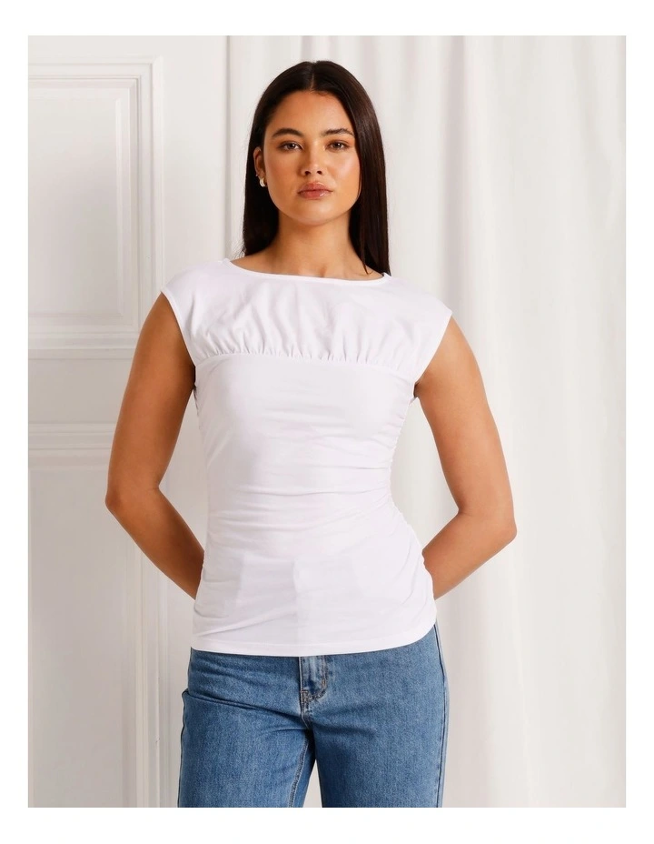 Gather Detail Tank in White image 2