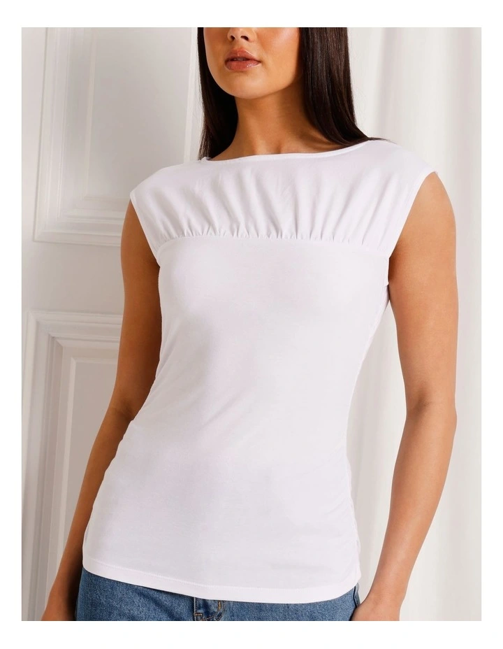 Gather Detail Tank in White image 4