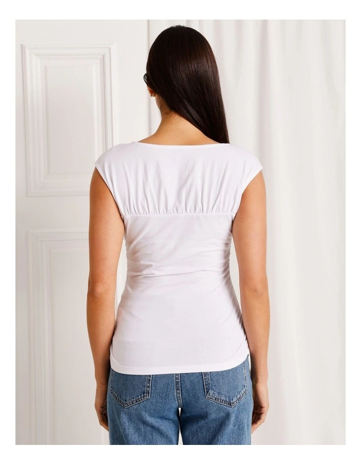 Gather Detail Tank in White image 6