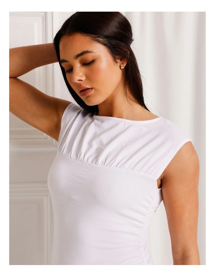 Gather Detail Tank in White image 7