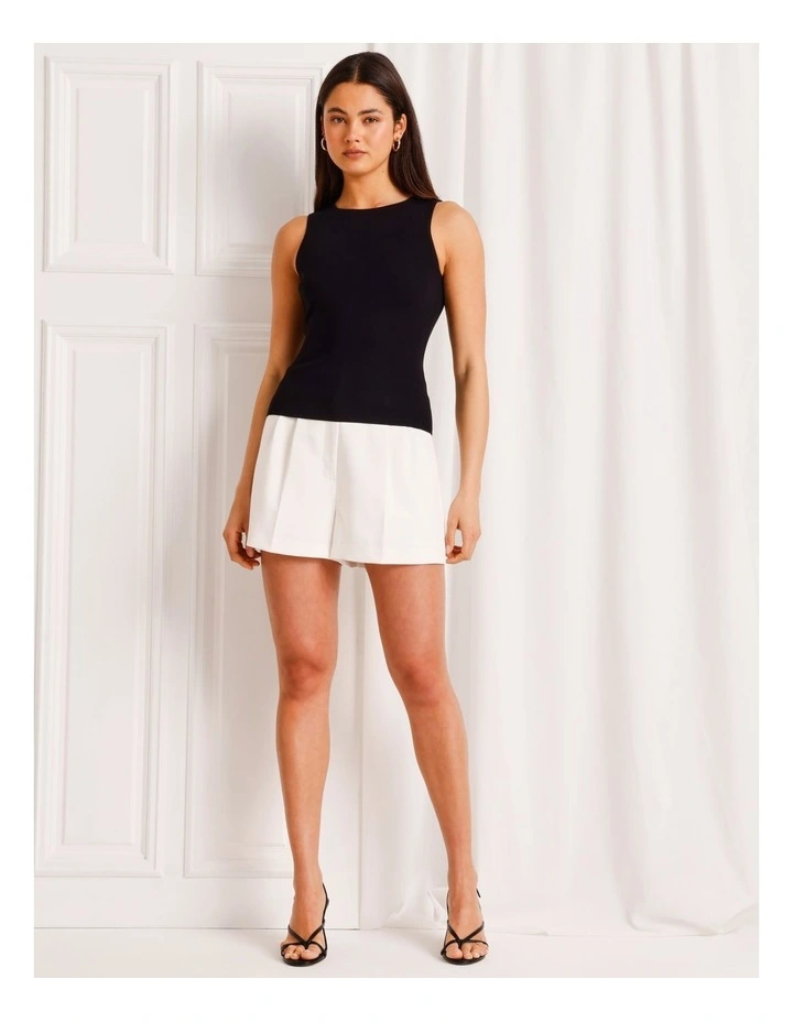 Knit Tank Top in Black image 2