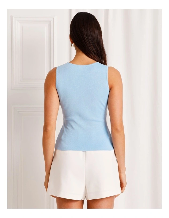 Knit Tank Top in Sky Blue image 6