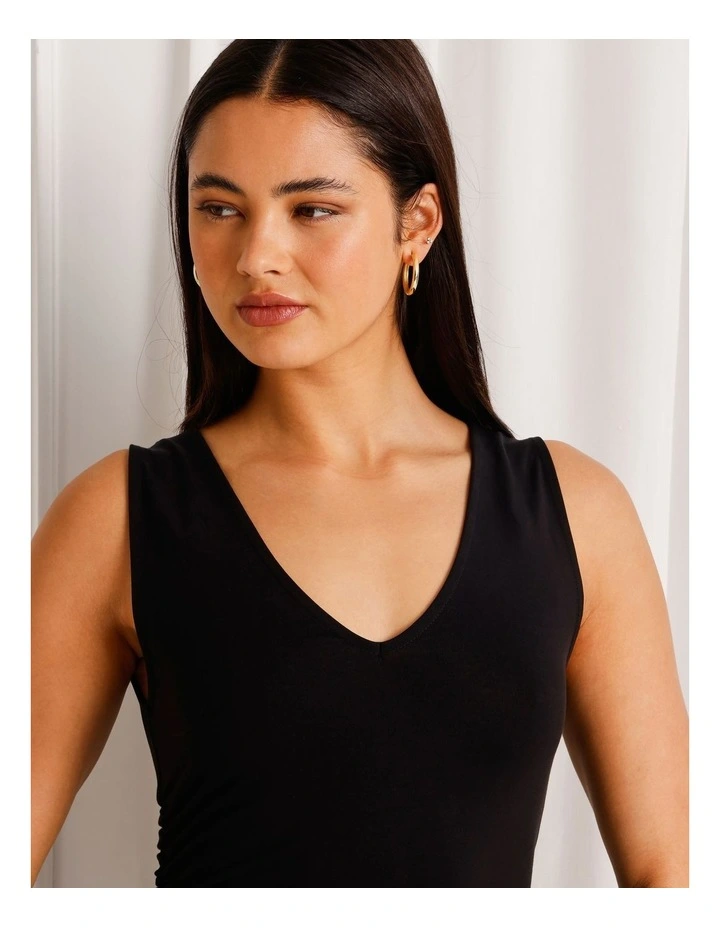 Jersey Reversible Tie Waist Tank in Black image 7