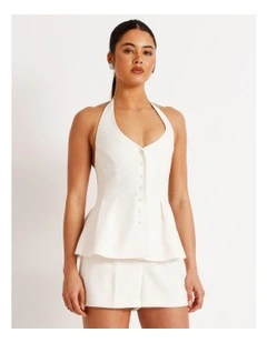 Halter Neck Vest in Ivory