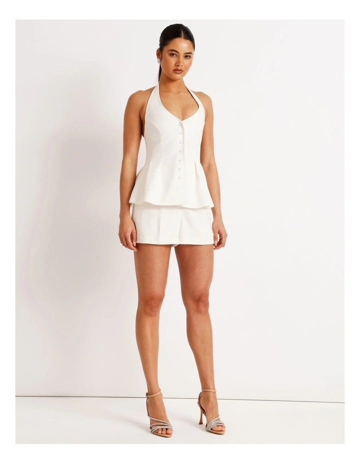 Halter Neck Vest in Ivory image 2