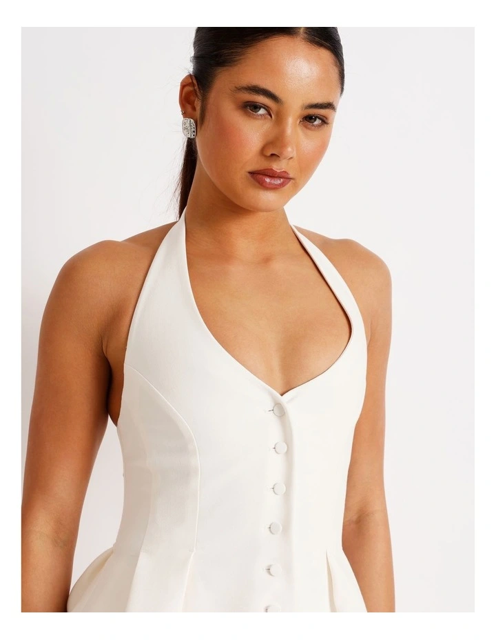 Halter Neck Vest in Ivory image 5