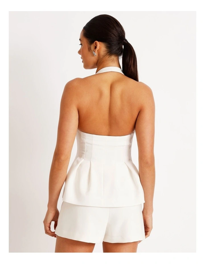 Halter Neck Vest in Ivory image 6