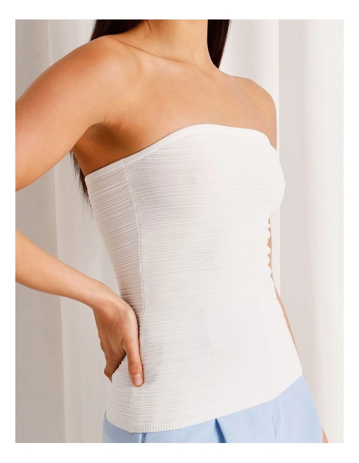Knit Tube Top in Ivory image 4