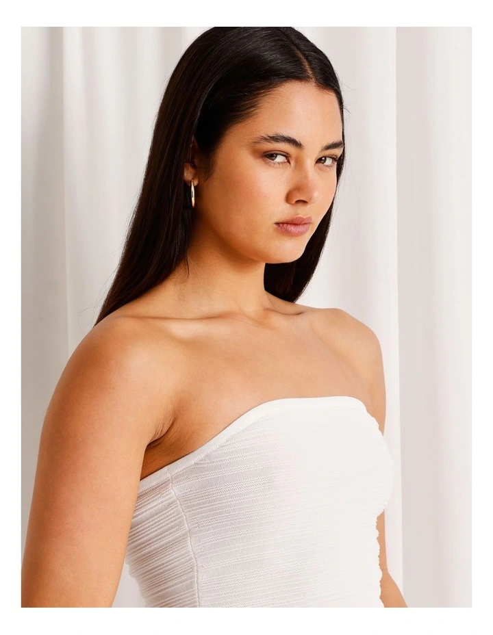 Knit Tube Top in Ivory image 5