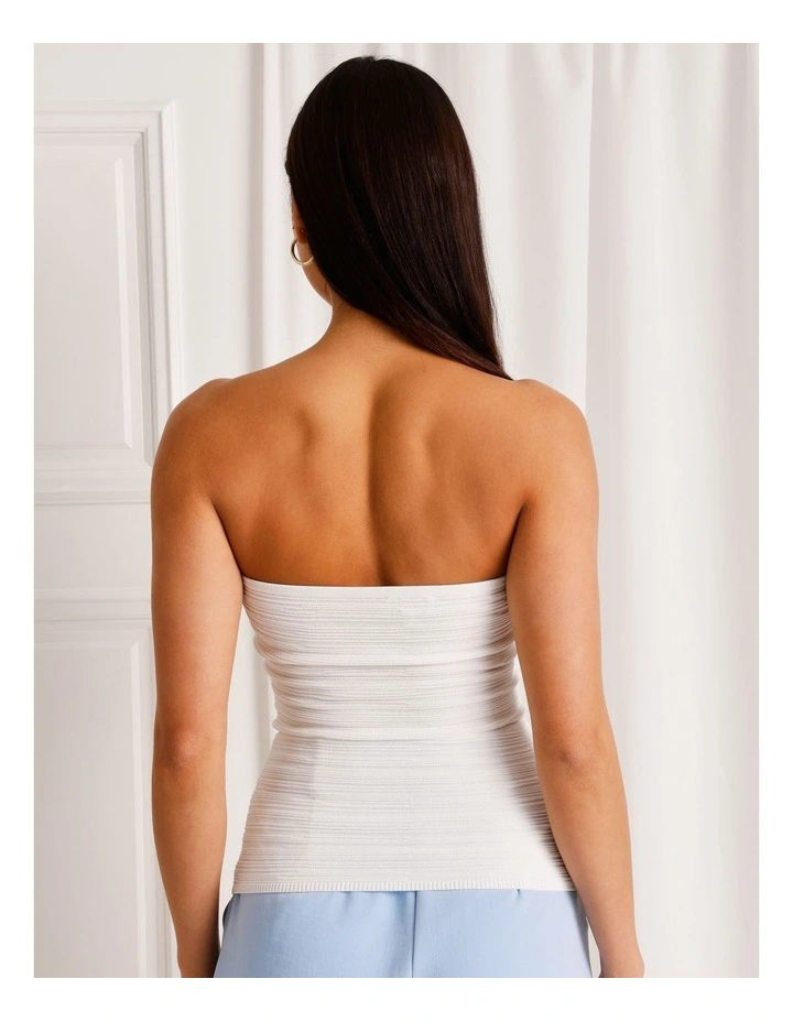Knit Tube Top in Ivory image 6