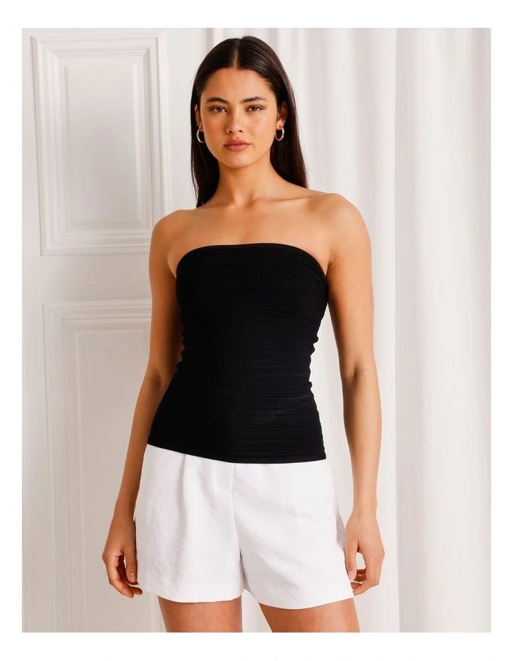 Knit Tube Top in Black image 1