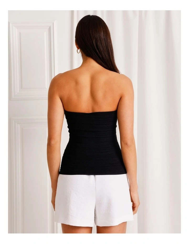 Knit Tube Top in Black image 5
