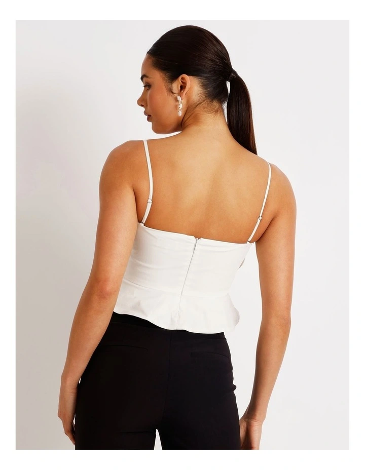 Structured Ruffle Top in Ivory image 5
