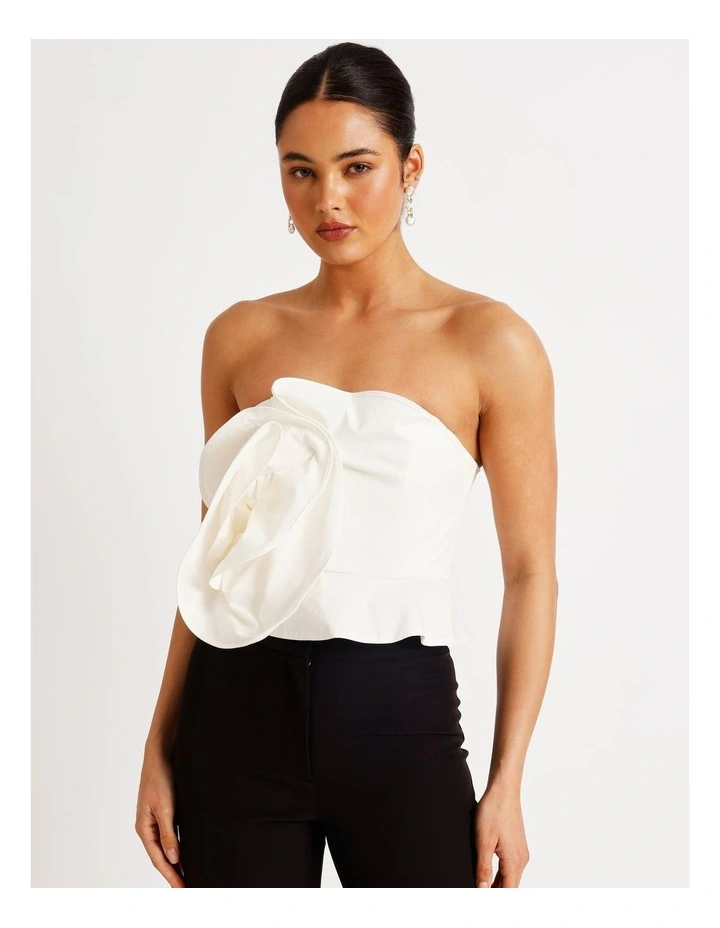 Structured Ruffle Top in Ivory image 6