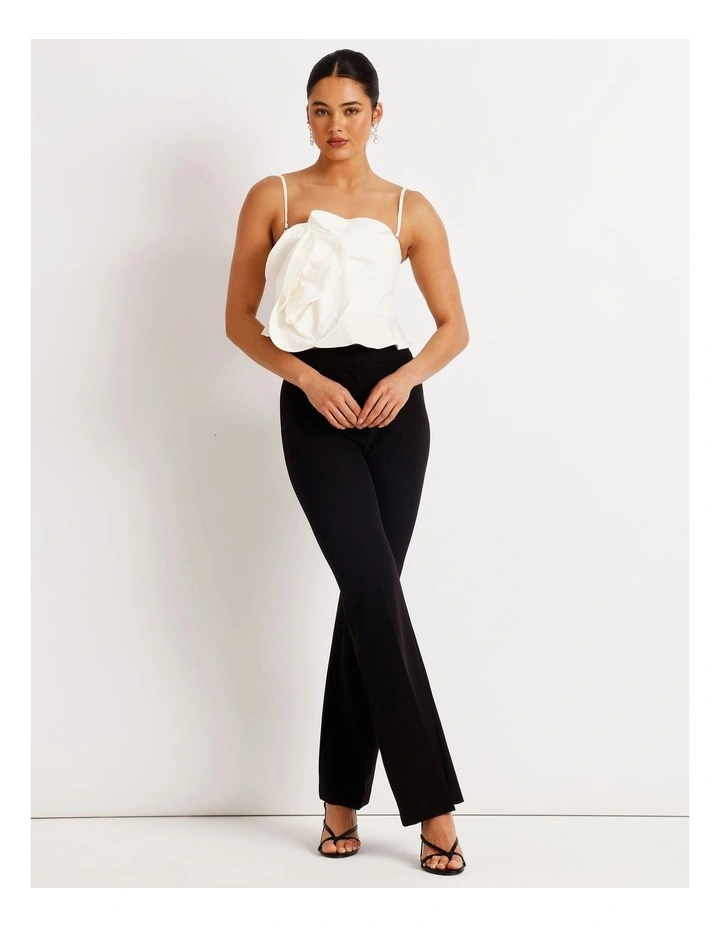 Structured Ruffle Top in Ivory image 7