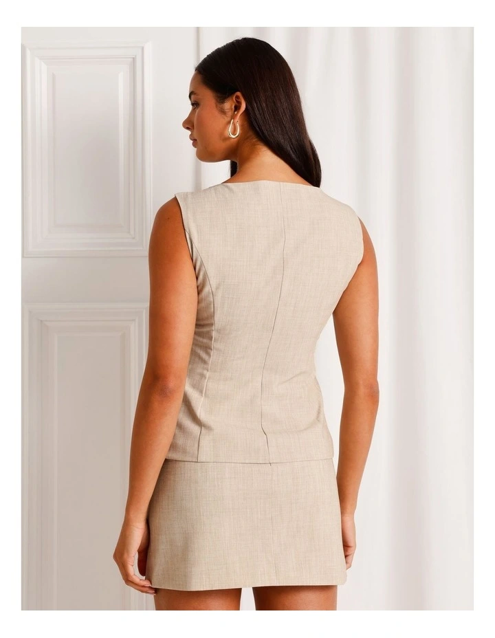 Asymmetric Neck Top in Stone image 5