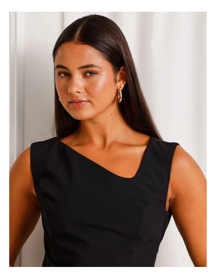 Asymmetric Neck Top in Black image 4