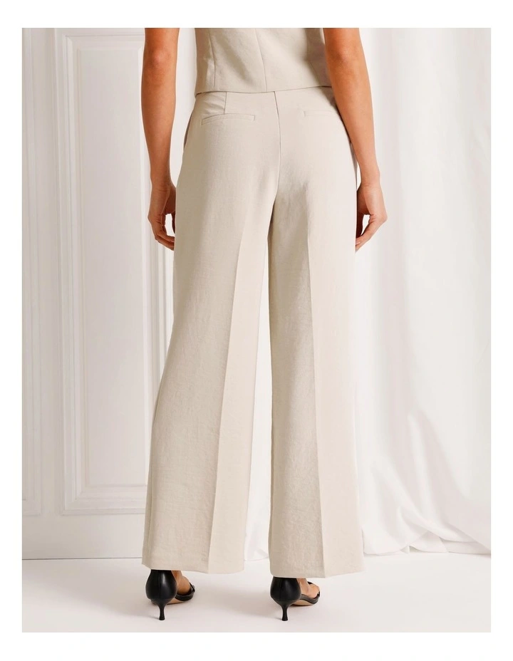 Pleat Front Wide Leg Pant in Stone image 5