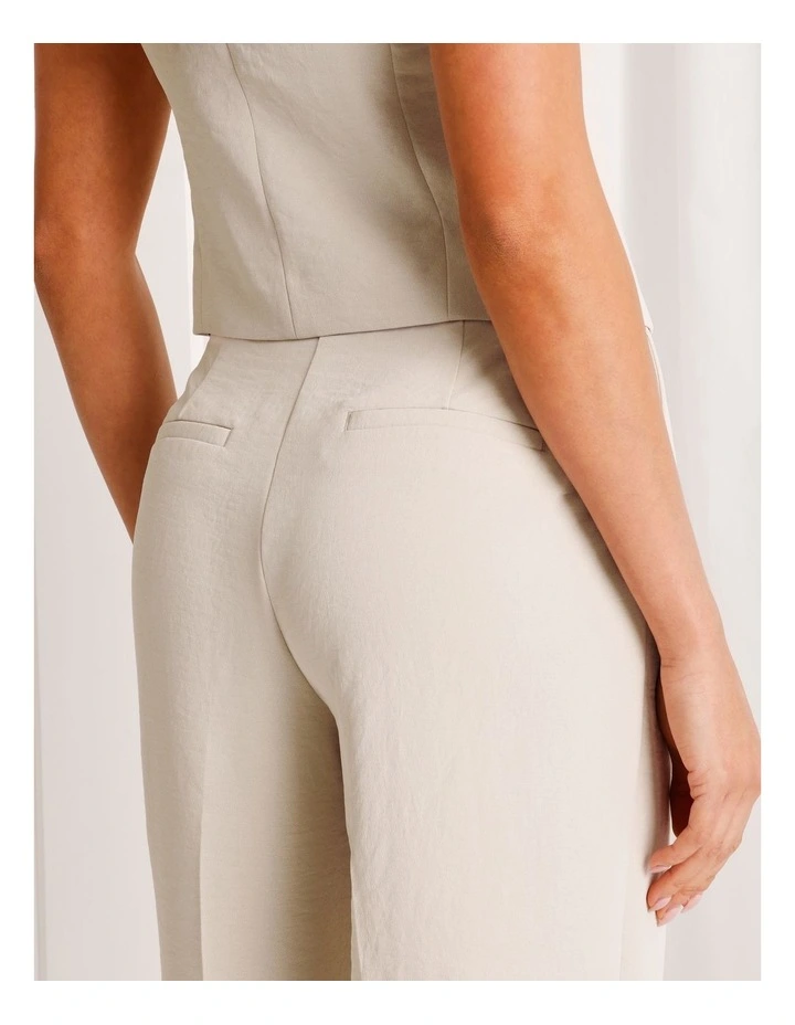 Pleat Front Wide Leg Pant in Stone image 7