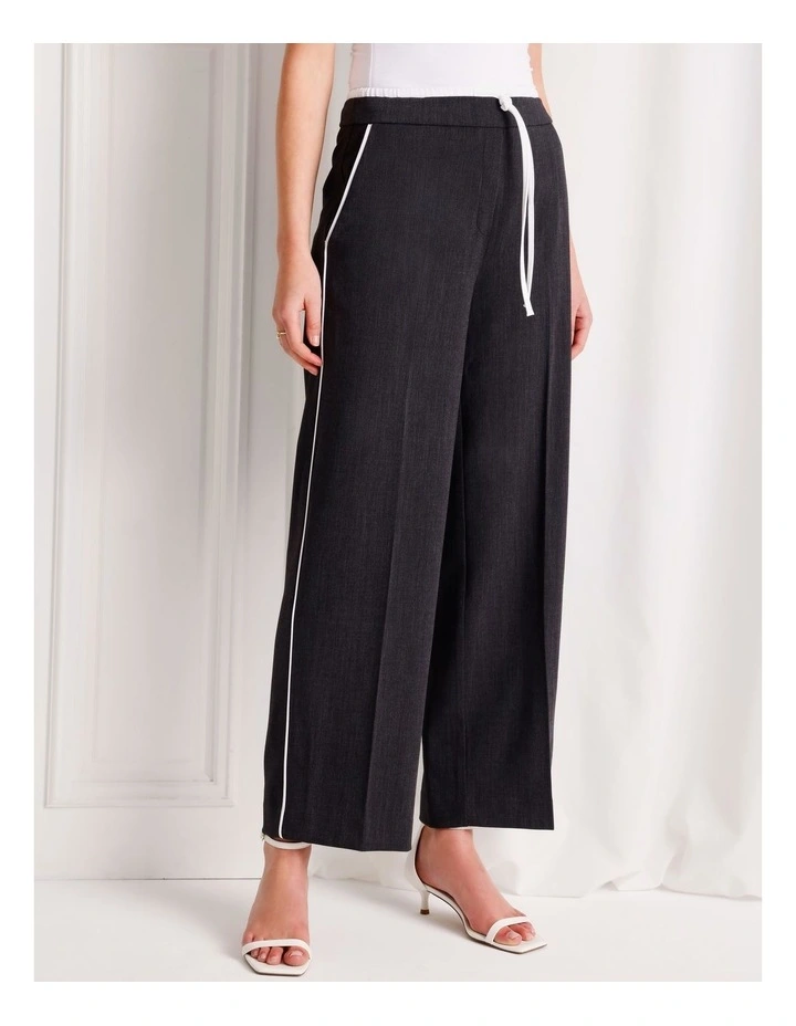 Elastic Waist Wide Leg Pant in Charcoal image 2