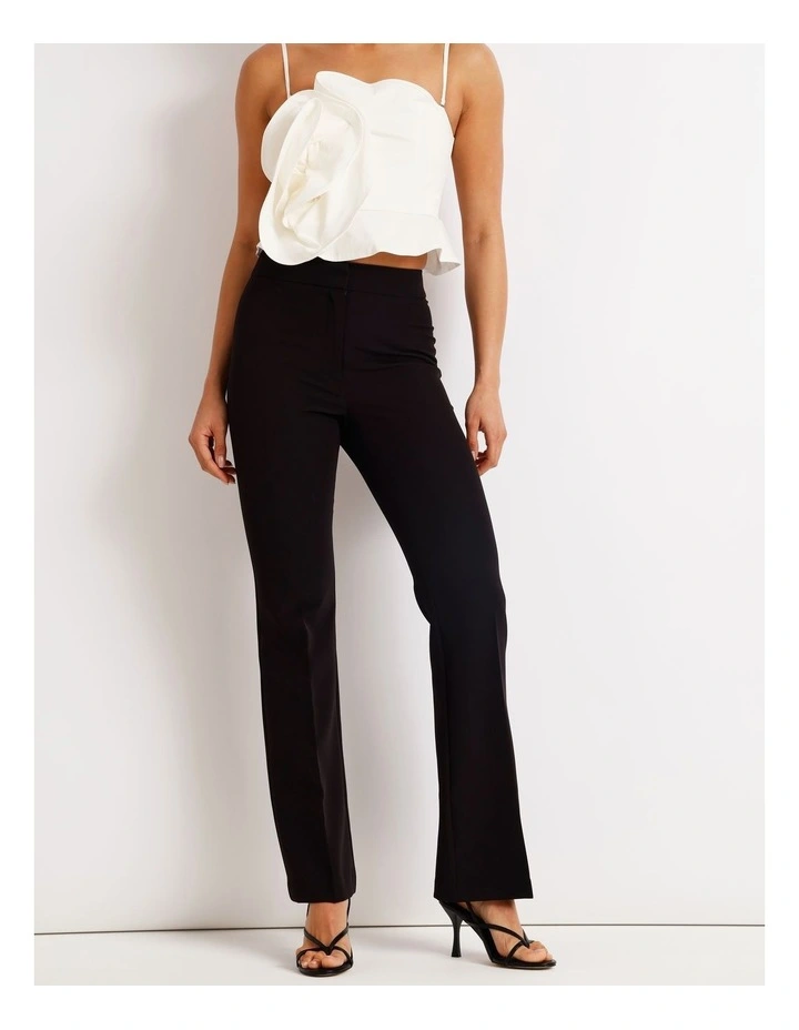 Mid Rise Flare Pant in Black image 4