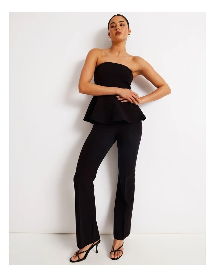 Mid Rise Flare Pant in Black image 7