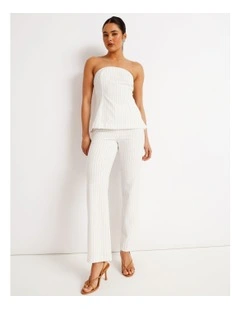 Pinstripe Bootcut Pant in Black/White