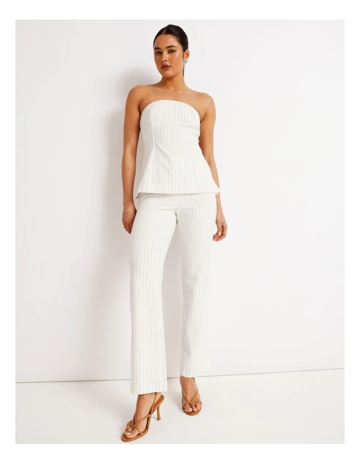 Pinstripe Bootcut Pant in Black/White image 1