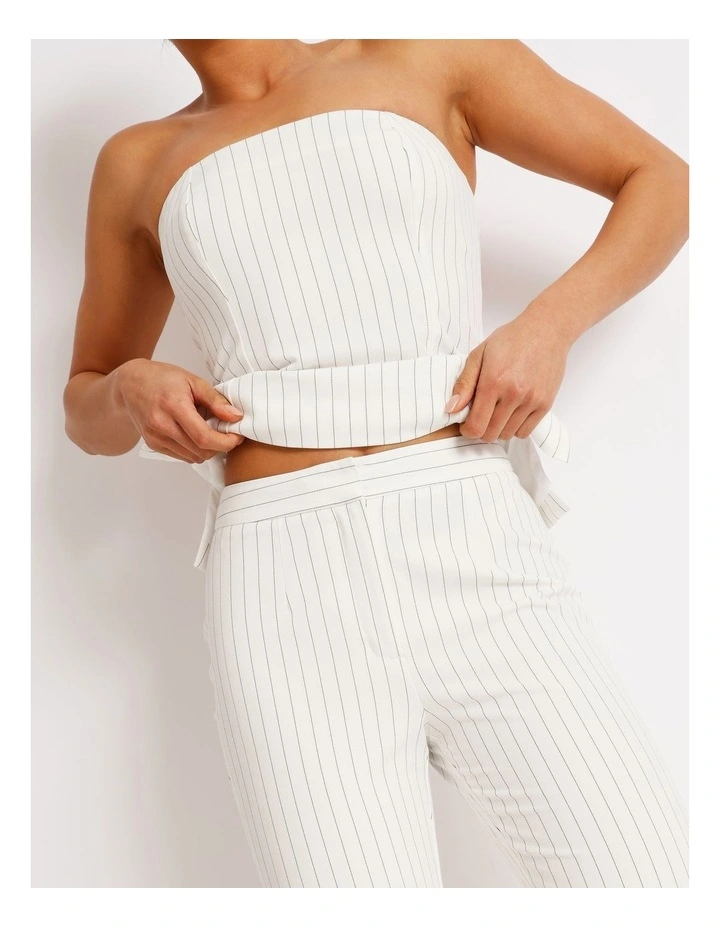 Pinstripe Bootcut Pant in Black/White image 3