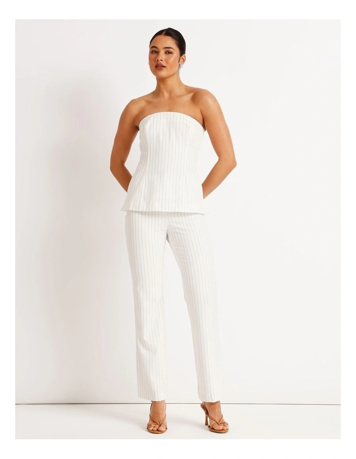 Pinstripe Bootcut Pant in Black/White image 5