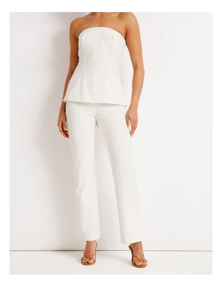 Pinstripe Bootcut Pant in Black/White image 6