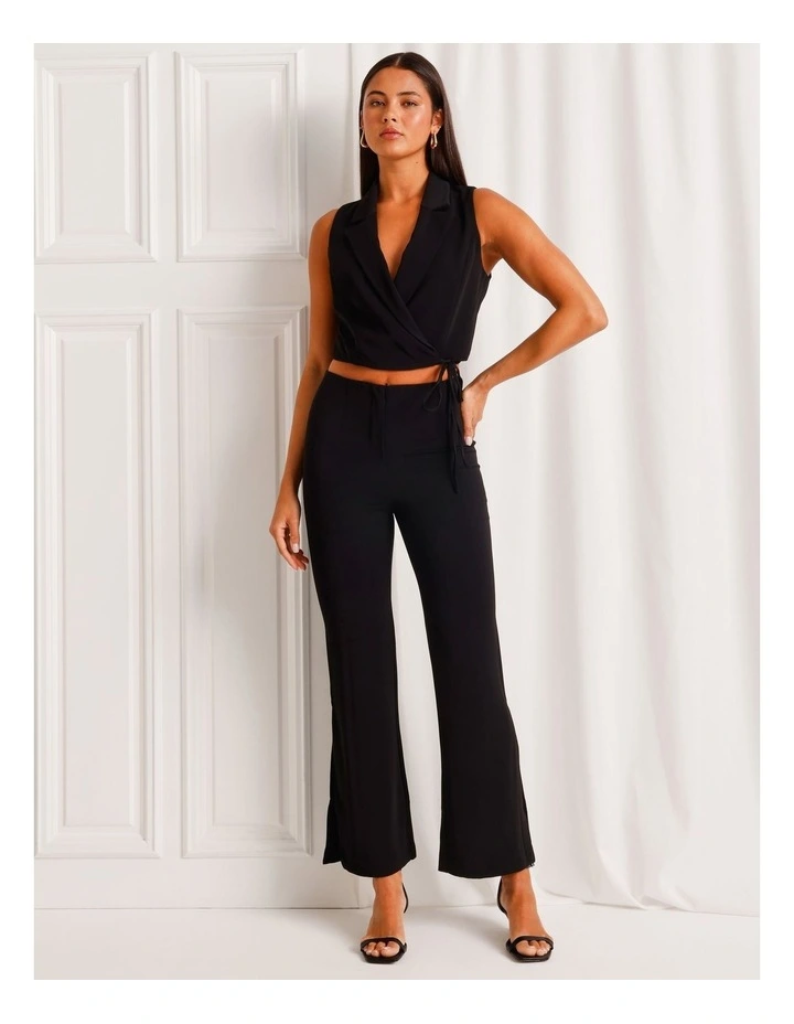 Bootcut Pant With Split Hem in Black image 1