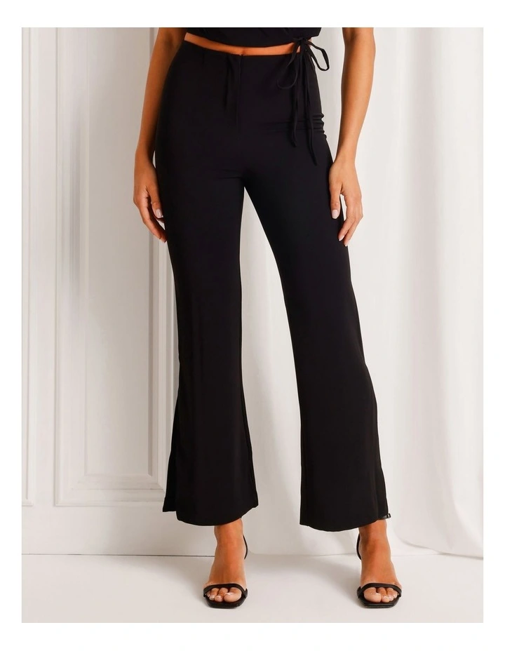 Bootcut Pant With Split Hem in Black image 3