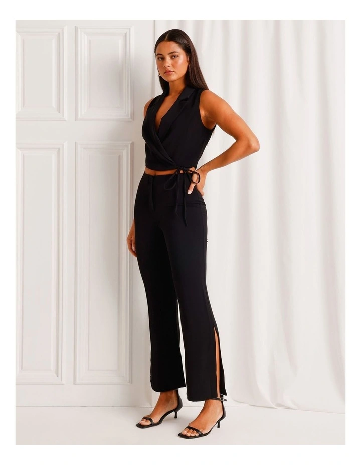 Bootcut Pant With Split Hem in Black image 4