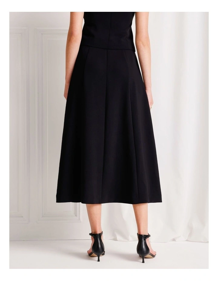 Panelled Full Midi Skirt in Black image 4