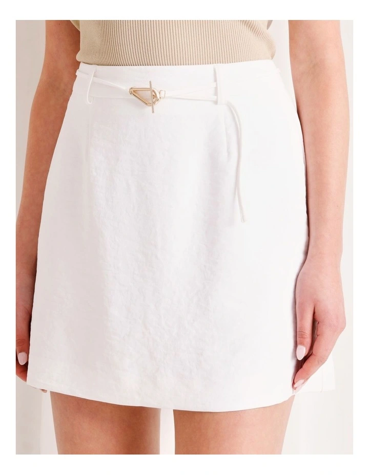 Mini Skirt in White image 3