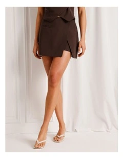 Wrap Skort in Dark Brown