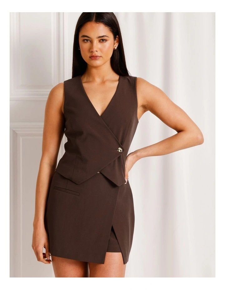 Wrap Skort in Dark Brown image 3