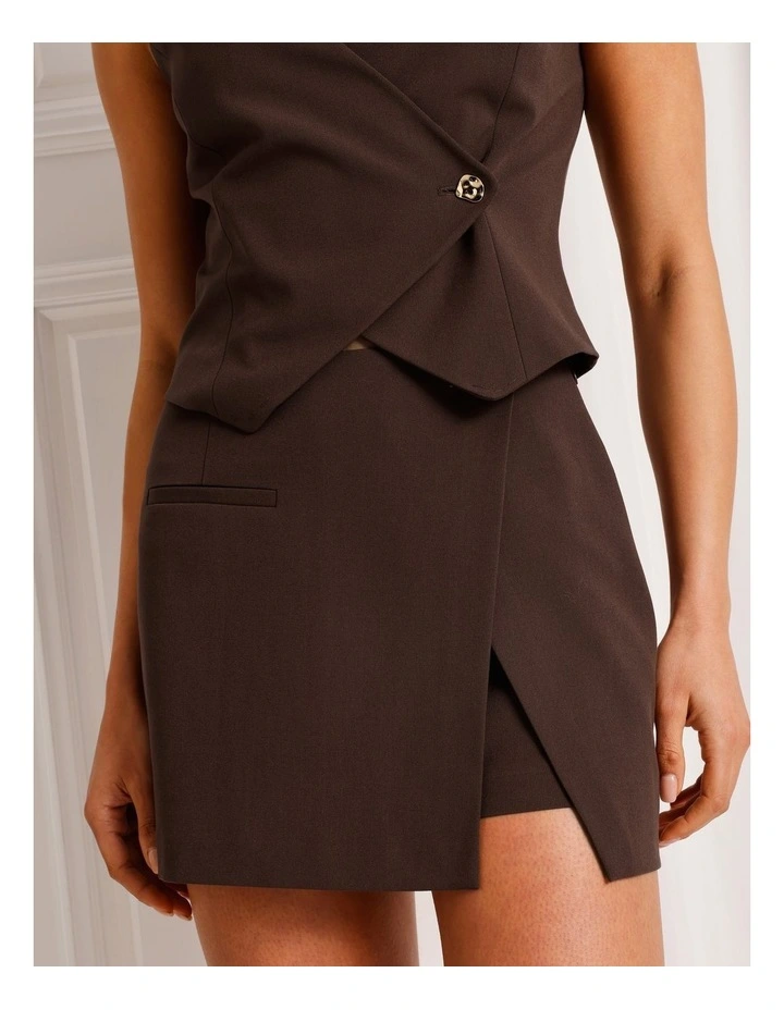 Wrap Skort in Dark Brown image 4