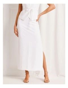 Tailored Maxi Skirt in White