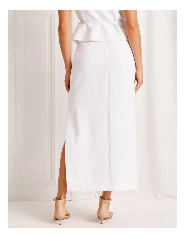 Tailored Maxi Skirt in White image 4