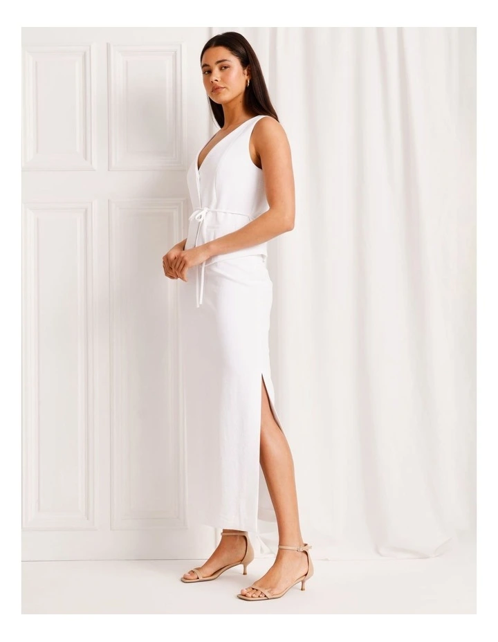 Tailored Maxi Skirt in White image 5