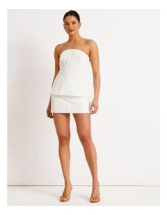 Pinstripe Skort in Black/White